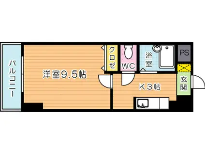 ギャラン南小倉(1K/7階)の間取り写真