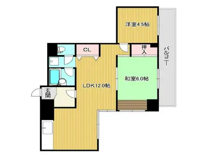 朝日プラザ高津III(2LDK/4階)の間取り写真