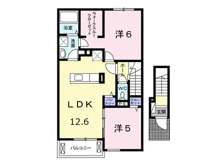 フィオーレ プリート II(2LDK/2階)の間取り写真