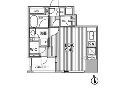 シーズンフラッツ新御徒町(ワンルーム/9階)の間取り写真