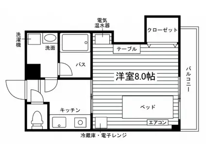 ハイム片山(1K/3階)の間取り写真