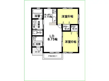 アーバニズム12A(2LDK/1階)の間取り写真