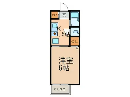 メゾン・ルナ(1K/1階)の間取り写真