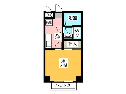 ハイツひまわり(1K/2階)の間取り写真