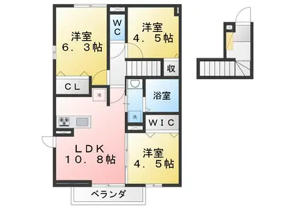 D-ROOM石神井台4丁目PJ A棟・B棟(3LDK/2階)の間取り写真