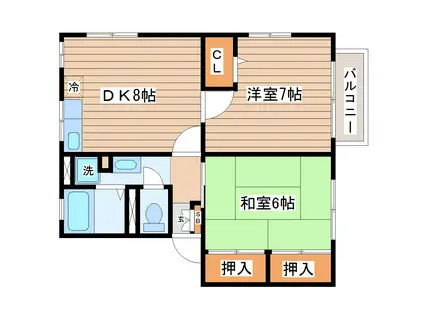 シティハイム寿(2DK/2階)の間取り写真