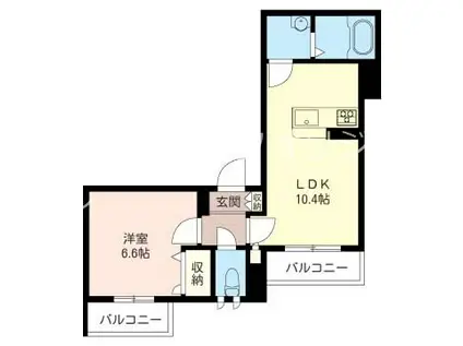 JOIE ECLAT(1LDK/3階)の間取り写真