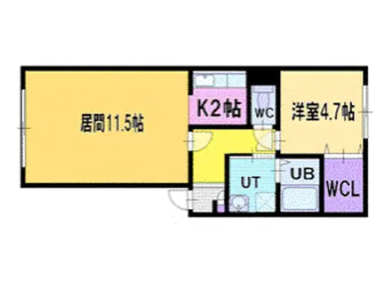 シャルマンドミール(1LDK/2階)の間取り写真