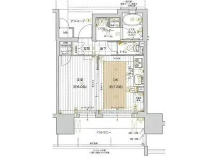 クリスタルエグゼ心斎橋(1DK/2階)の間取り写真