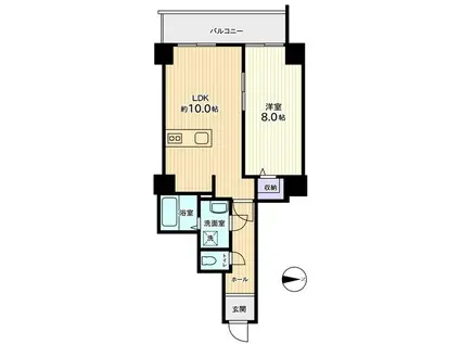 信開ウエラコート大領中(1LDK/3階)の間取り写真