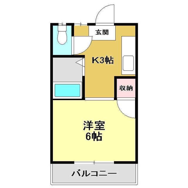 ペガサスY(1K/3階)の間取り写真