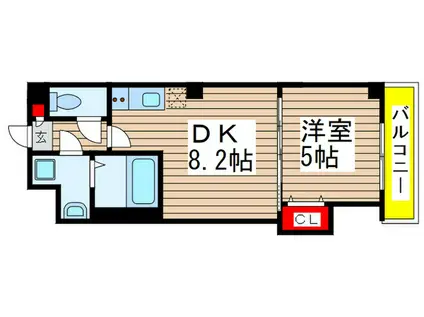 QUOLITIA本郷(1DK/3階)の間取り写真