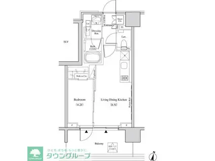 ザ・パークハビオ代々木(1LDK/6階)の間取り写真