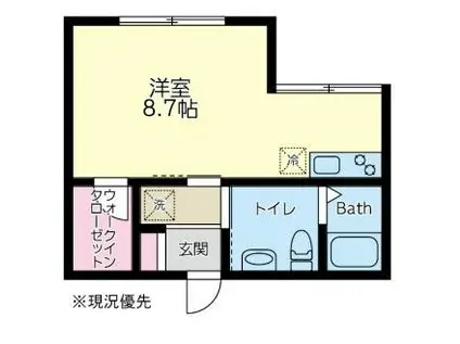 ミーレ北里(ワンルーム/1階)の間取り写真