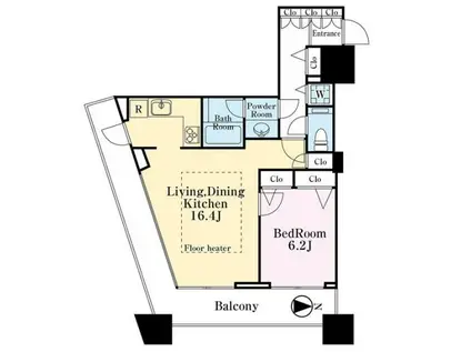 コンシェリア西新宿タワーズウエスト(1LDK/5階)の間取り写真