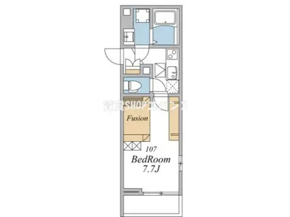 ウインドテラス津田沼II(1K/1階)の間取り写真