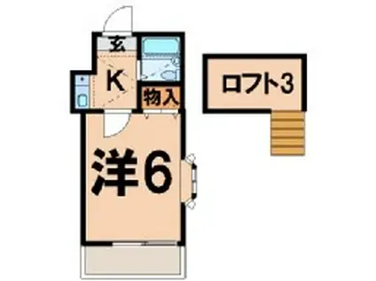 アパートメント東夏山(1K/1階)の間取り写真