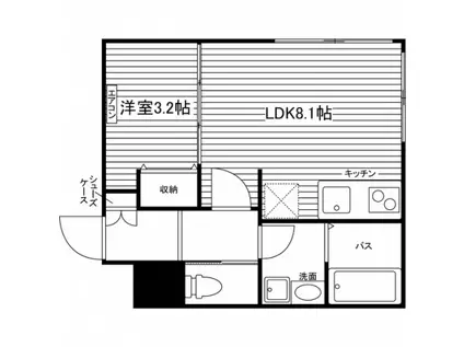 ジェミニ(1LDK/3階)の間取り写真