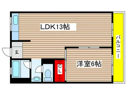 八事ビル(1LDK/5階)の間取り写真
