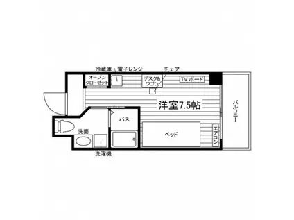 学生会館 ライムコート愛宕(ワンルーム/4階)の間取り写真