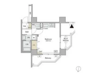 コラム神泉(ワンルーム/3階)の間取り写真