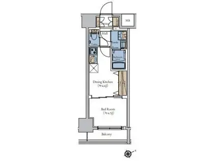 エスティメゾン大森(1DK/12階)の間取り写真