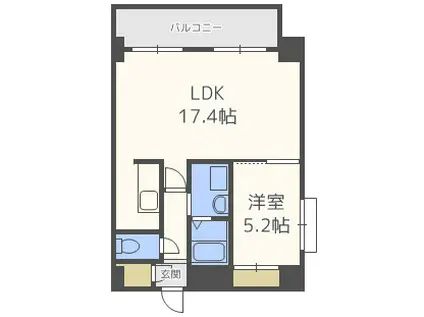 KDXレジデンス難波(1LDK/9階)の間取り写真