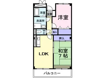 ニューキャッスルIK(2LDK/3階)の間取り写真