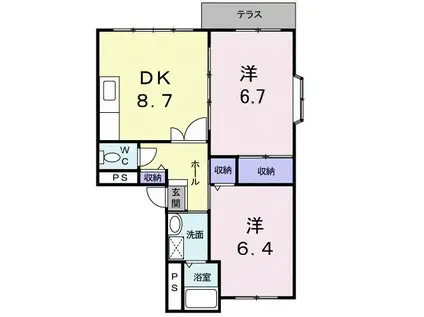 アヴェニール永和(2DK/1階)の間取り写真