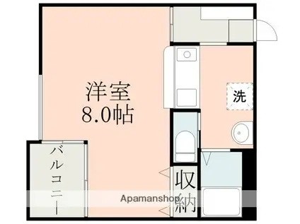 ファインプレイス(1K/6階)の間取り写真