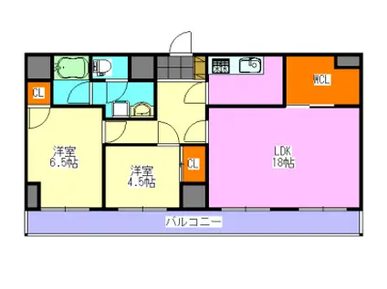 ダイアパレス津田沼(2LDK/5階)の間取り写真