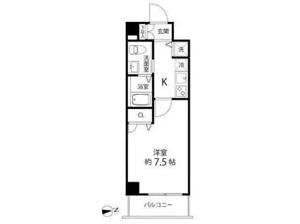 蓮根レジデンス(1K/4階)の間取り写真