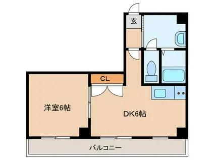 スプリングハイム(ワンルーム/5階)の間取り写真