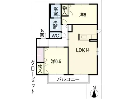 MSYA棟(2LDK/1階)の間取り写真