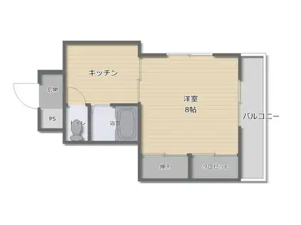 スーペリア12(1K/2階)の間取り写真