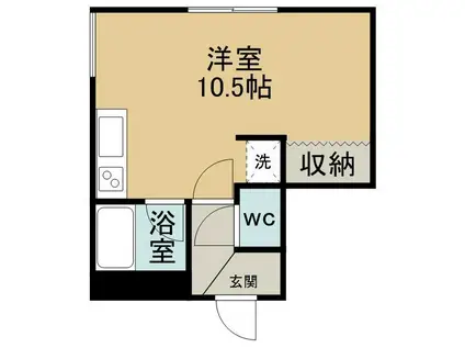 コーポサンシティ(ワンルーム/1階)の間取り写真