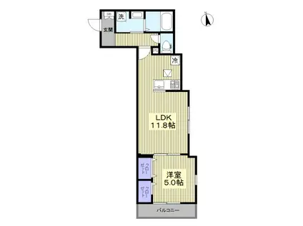 オーキッドテラス(1LDK/1階)の間取り写真