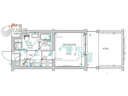 MIND 武蔵中原(1K/1階)の間取り写真