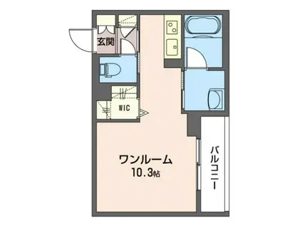 クオリスタ蘇我(ワンルーム/2階)の間取り写真