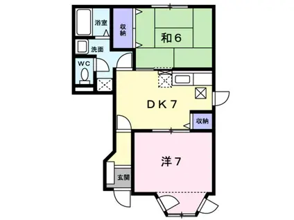 コーポロアールB(2DK/1階)の間取り写真