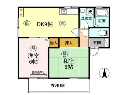 セジュール・ド・あみか(2DK/1階)の間取り写真