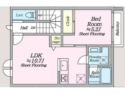 オルキデ蘆花公園 弐番館(1LDK/2階)の間取り写真