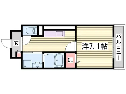 コージーコート(1K/2階)の間取り写真