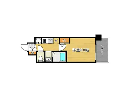 エステムコート難波ウエストサイドVIIIエクシーナ(1K/12階)の間取り写真