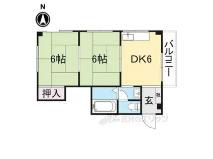 グランデ東香里2(2K/4階)の間取り写真