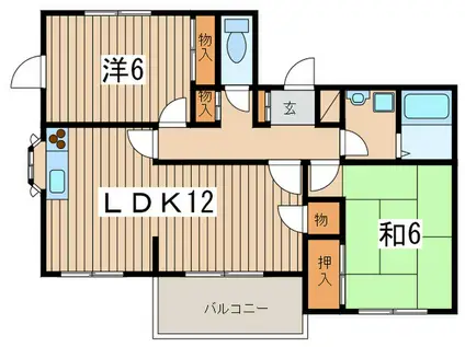 進せい館(2LDK/3階)の間取り写真