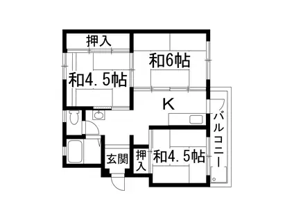 宝梅園7号棟(3K/1階)の間取り写真