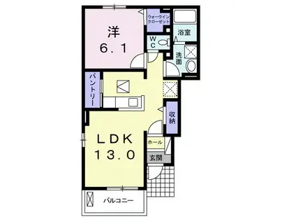 グレイスドミールVI(1LDK/1階)の間取り写真