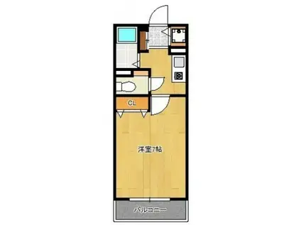 ロイヤルコート太宰府(1K/3階)の間取り写真