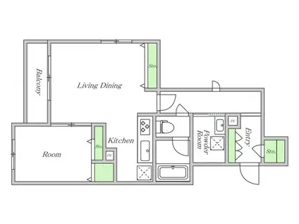 メゾン・グレース・ケイ生野東II(1LDK/3階)の間取り写真